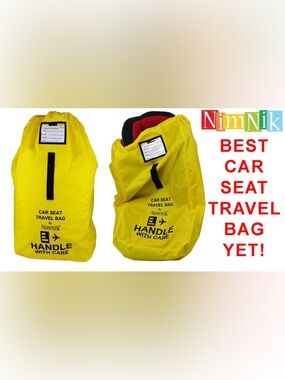 NimNik Yellow Car Seat Travel Bag - Protective Handle Travel Cover NWT